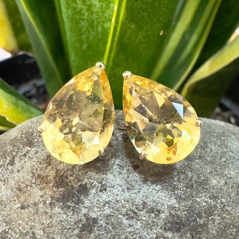 14k Citrine Post Earrings